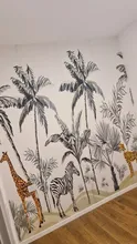 3D Wallpaper Mural Animals Nordic Tropical-Plants Custom Hand-Painted Large