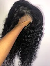 Pelucas de encaje Frontal de onda de encaje profundo para mujer, pelucas de cabello humano peruano con cierre de encaje 4x4, rizado profundo, prearrancado
