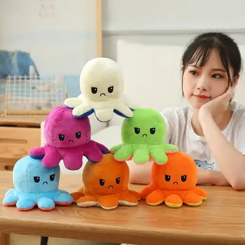 

Reversible Flip Octopus Stuffed Plush Doll Pillow Soft Simulation Plush Toy Color Chapter Plush Doll Filled Plush Kid Toy Pillow
