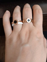 AENINE-anillo de bodas de acrílico con números romanos, diseño Original, joyería para mujeres, Anillos de compromiso de acero inoxidable de oro rosa AR17162