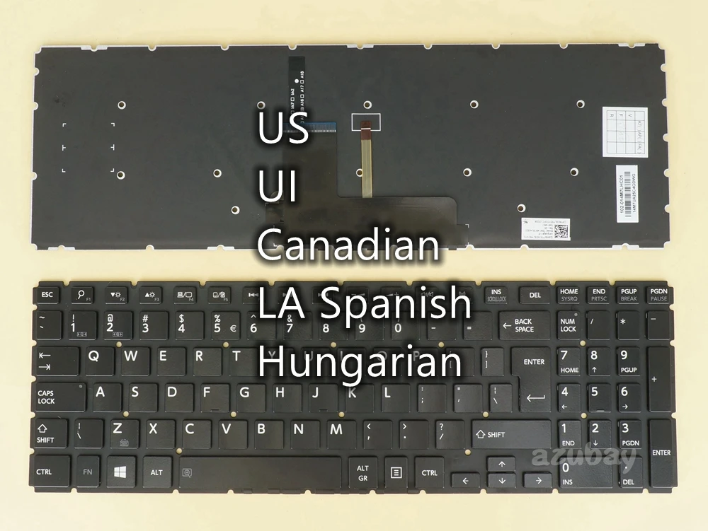 

US Canadian LA Spanish Hungarian Keyboard for Toshiba S50T-B S50T-C S55-B S55-C S55D-B S55D-C S55T-B S55T-C S50-B S50-C Backlit