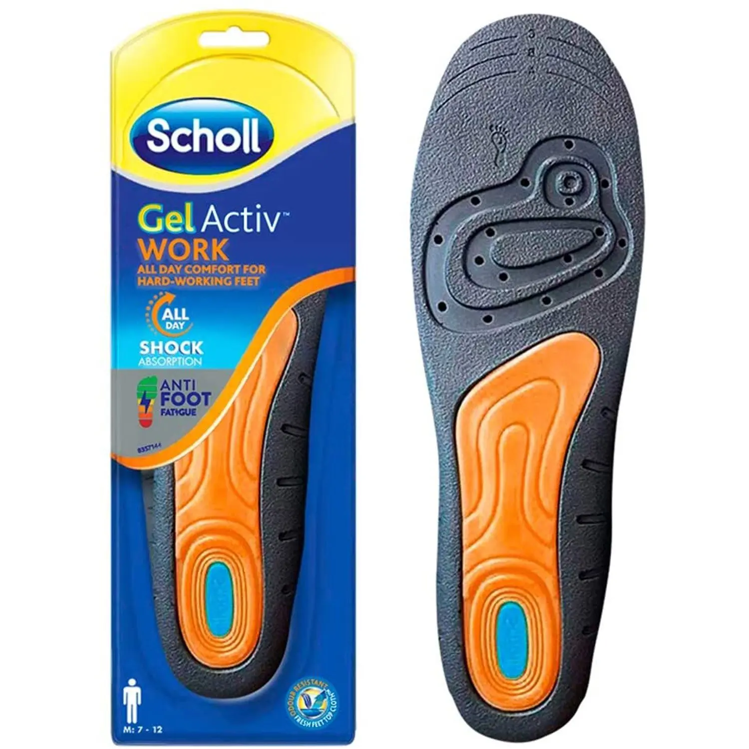 Scholl Velvet Smooth гель Activ Работы Стельки Для мужчин ортопедические подошв стоп Pad для