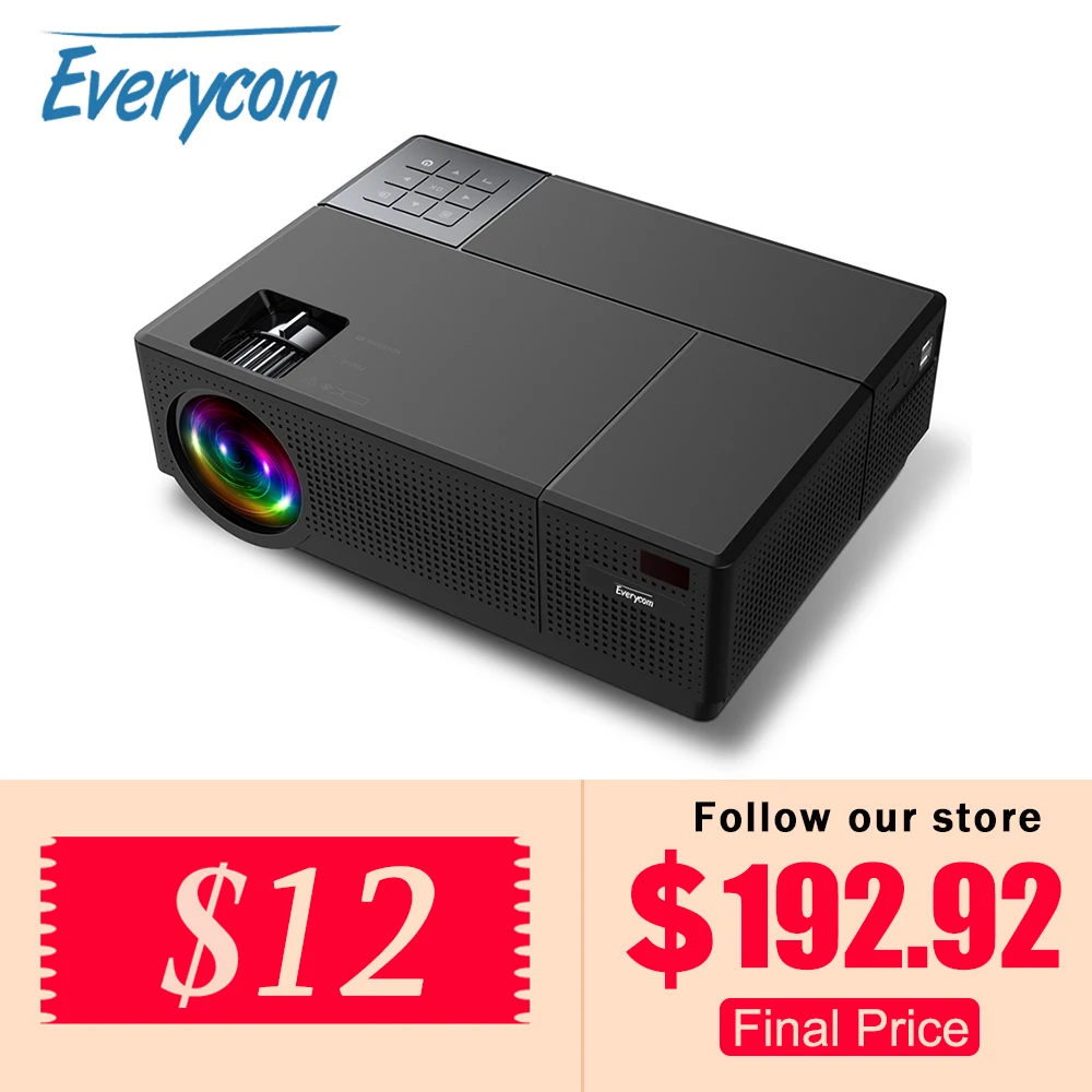 Home Cinema Keystone 4k Projector Everycom M9 6800 Lumens Full-Hd 1080P Beamer Multimedia-System