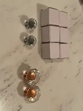 Cupboard Pulls Furniture-Handle Drawer-Knobs Gold-Base Crystal Diamond-Shape NAIERDI