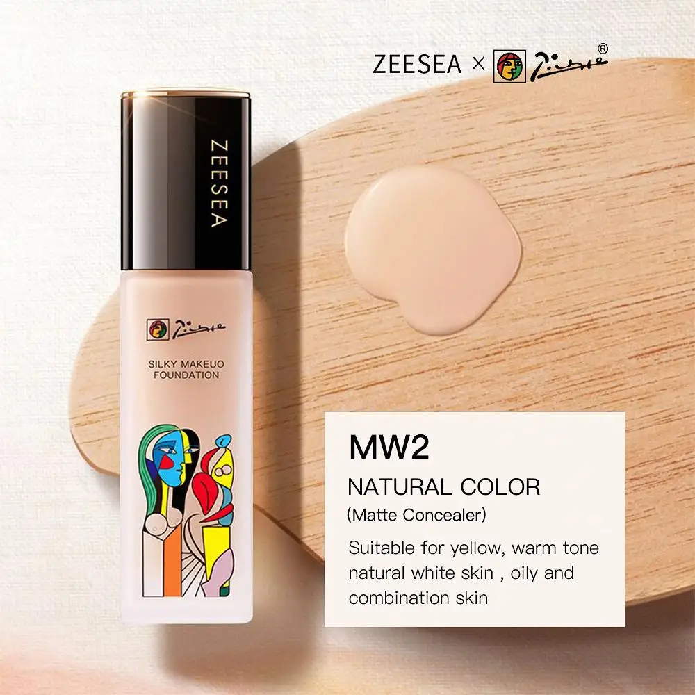 Zeesea, новая коллекция Пикассо, длинная основа, Жидкая основа, крем, полное покрытие, консилер, контроль масла, легко носить - Цвет: MW2
