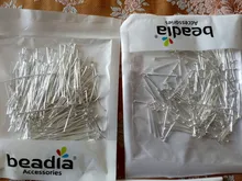 200 unids/lote cabeza plana pines 20 25 30 35 40 45 50mm Headpins alfileres con ojetes agujas suministros de fabricación de la joyería DIY resultados