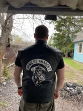 Hijos de la anarquía de la chaqueta de cuero hombres chaleco resorte para motocicleta chaquetas SOA Punk negro Motorrad Gilet
