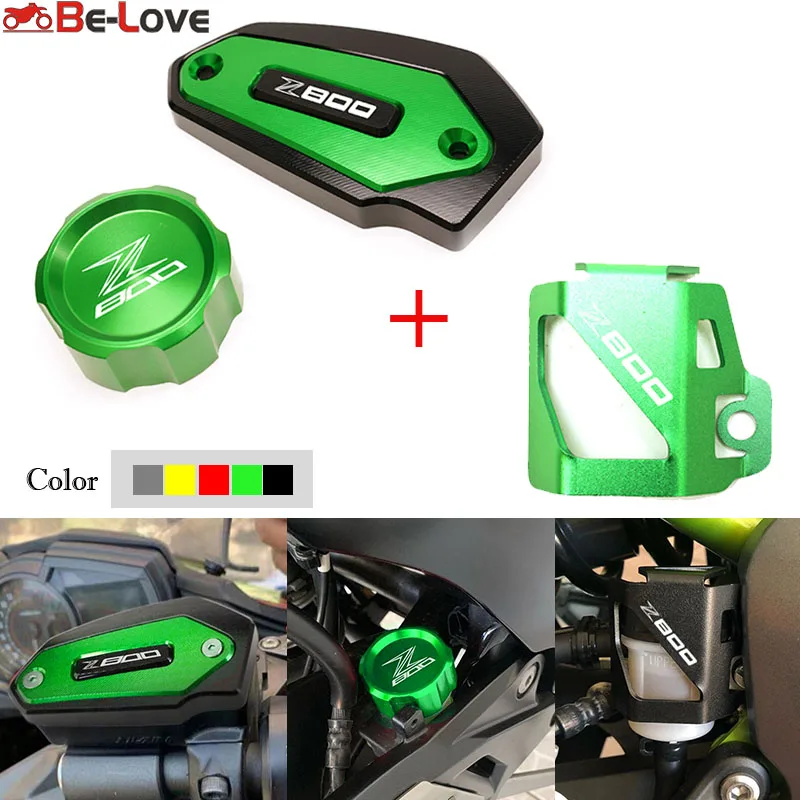 

For Kawasaki Z800 Z 800 z800 2013-2016 Motorcycle Front Rear Brake Fluid Oil Tank Reservoir Cover Cap & Guard Cover Protector
