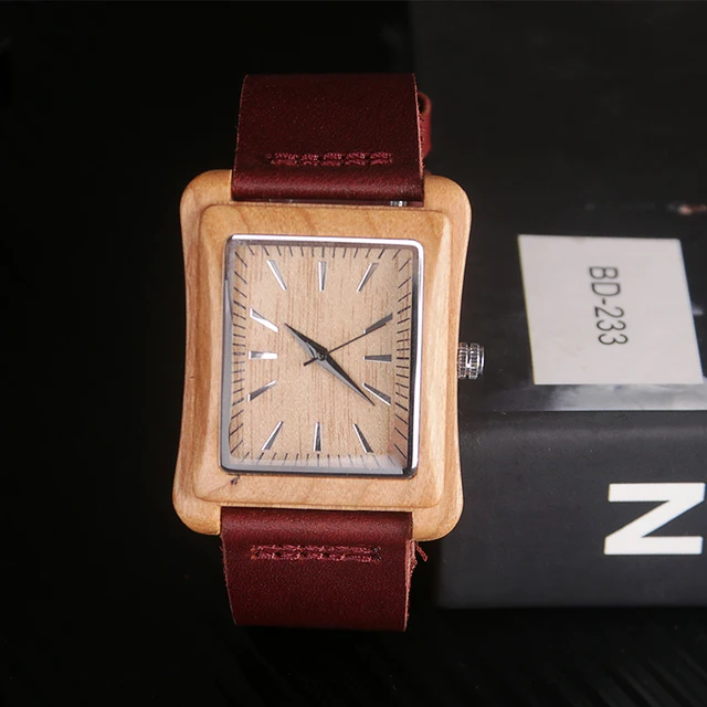 Wooden Watches Square Face Watches Mens Couple Wood Watches Men