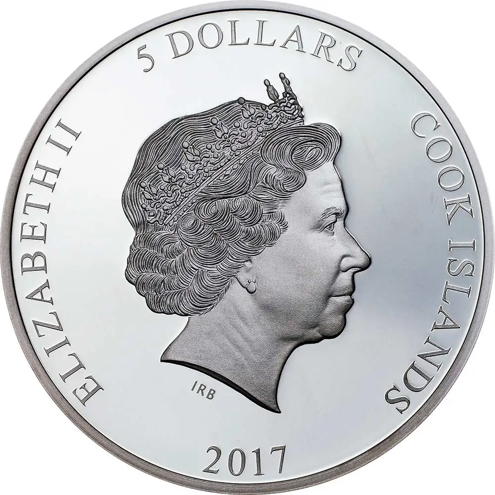 История GUY FAWKES маска II Anonymous V для вендетты 1 Oz черный Доказательство Серебряная монета 5$ Острова Кука