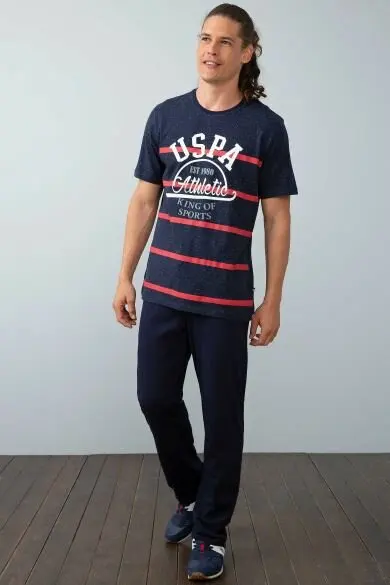 Uss. POLO ASSN. Темно-синий пижамный комплект