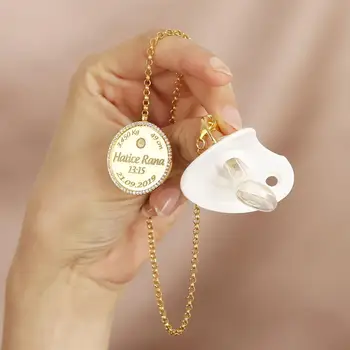 

Personalized Name Customized baby Pacifier sucker SILVER Jewelry Birthday Gifts Custom Necklace