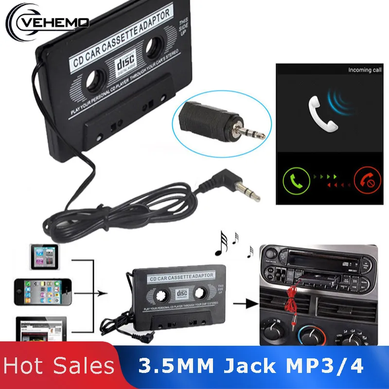 

Vehemo AUX Tape Cassette Shape Classic Premium Quality Tape Cassette Adapter MP3 Car Stereo Converter Cell Phone Audio Adapter