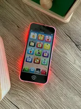 Juguetes de teléfono móvil con LED bebé chico aprender inglés teléfono móvil juguete de la música del Teléfono