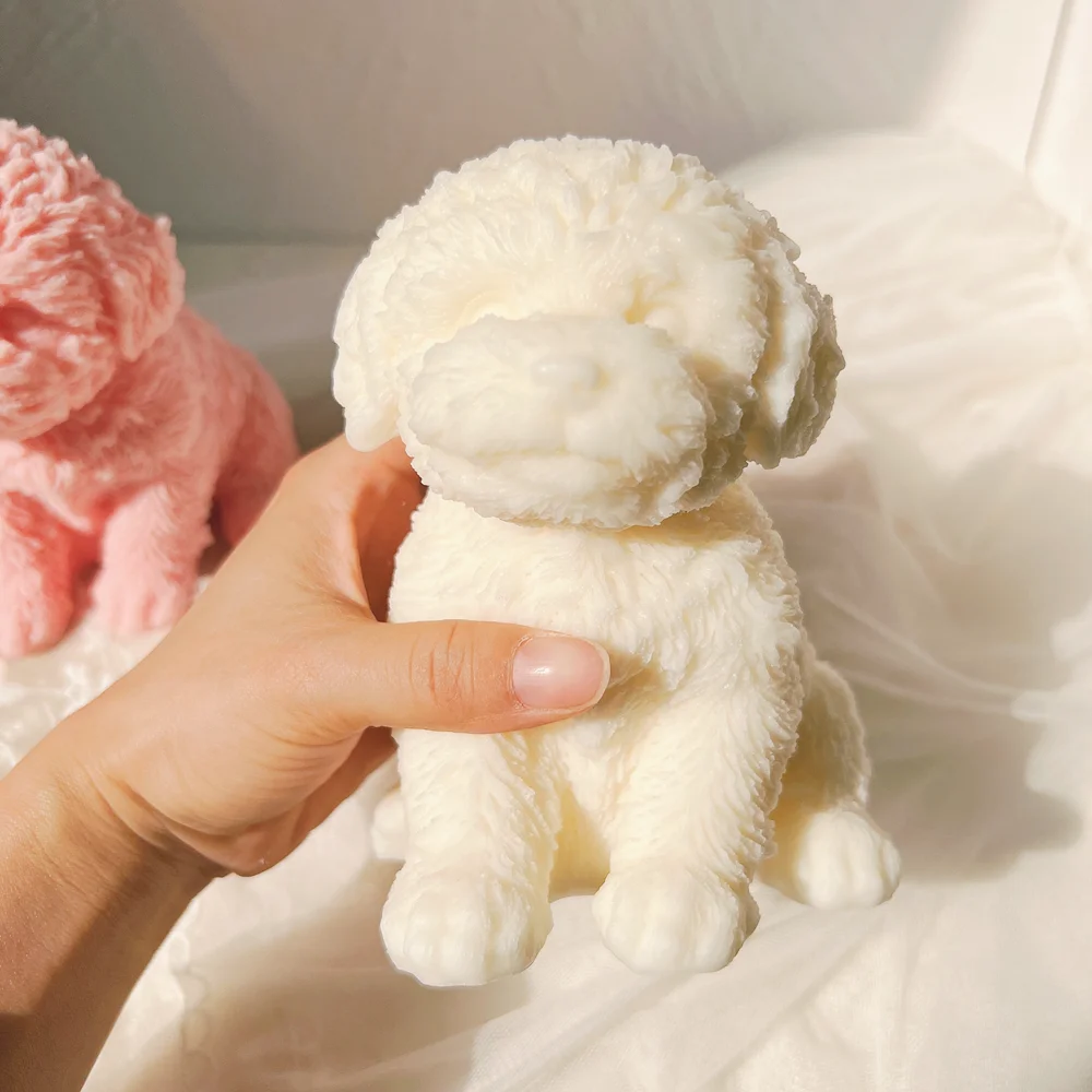 Cute Dog Candle Mold Animal Teddy Puppies Soy Wax Silicone Mould Puppy Dog Lover Home Decor silicone mold,silicone candle mold,aromatherapy candle mold,silicone candle molds,candle mold