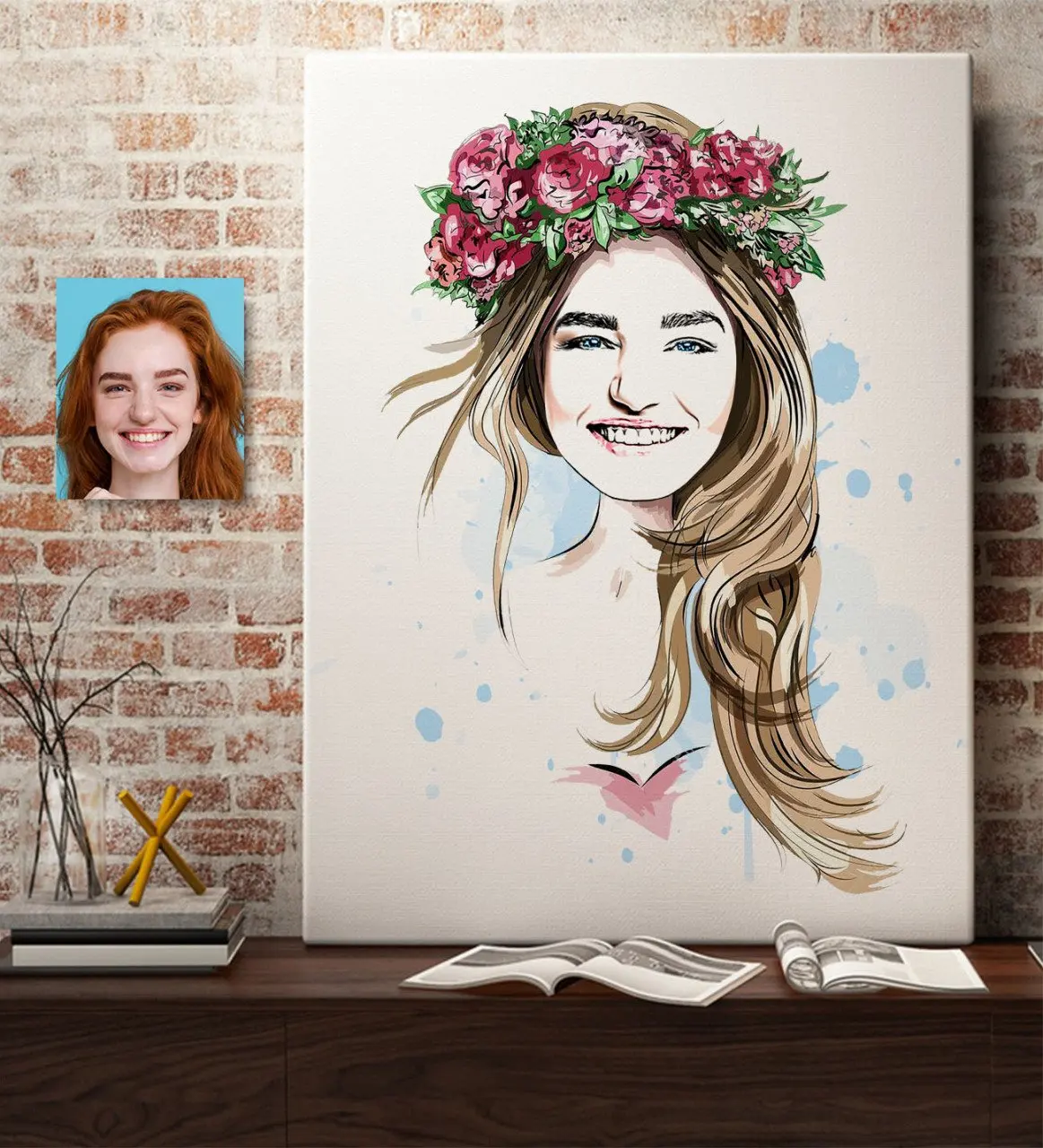 

Personalized Women 'S Illustration Design Canvas Print (50x70 cm.) 3