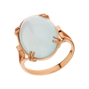 

Gold ring with chalcedony sunlight sample 585