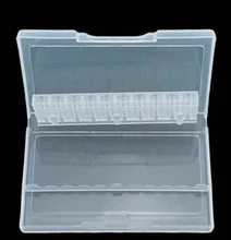Caja de almacenamiento clara de 10/20/30 ranuras para limas de uñas, contenedor para accesorios de uñas