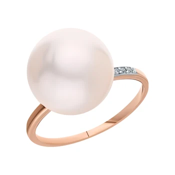 

Gold ring with pearls cultured and diamonds sunlight sample 585