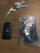 Funda de fibra de carbono para llave de coche, cubierta para MITSUBISHI OUTLANDER 3 Lancer 10 L200 ASX Colt Pajero sport ECLIPSE CROSS con llavero