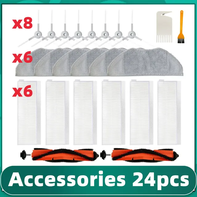 Xiaomi MJSTG1 Mijia G1 Mi Robot Vacuum-Mop Essential Cleaner Hepa Filter Main Side Brush Mop Rag Replacement Parts Accessories Set 2