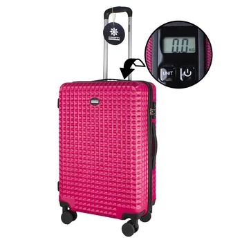 

A suitcase on wheels PROFFI TRAVEL TOUR QUATTRO SMART "24' plastic medium 68,5x45x25 PINK c scale in the handle,