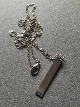 Collar con colgante rectangular de color negro para hombre, Gargantilla de acero inoxidable sencilla a la moda, joyería Kolye, Collar de hombre