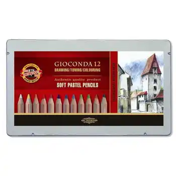 

Set of pastel pencils Koh-i-Noor Gioconda 12 colors in a metal pencil case