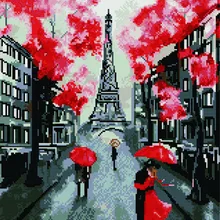 Алмазная мозаика GF 3573 Черно-белый Париж 40*50