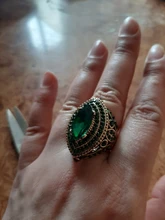 Kinel de lujo anillo para las mujeres aspecto Vintage AAA verde de cristal de la joyería de Boho de Color oro encanto étnico anillo de boda