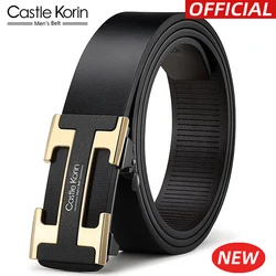 Castle Korin Genuine Leather Belt Men Luxury Brand Designer Fashion Top Quality Belts For Men Strap Male Automatic Buckle Gift