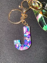 Llavero colgante de Metal de resina para hombre y mujer, accesorio de moda con nombre Simple, regalo de joyería