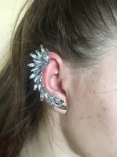 2021 nueva moda elegante Vintage Punk gótico para la oreja, de estrás de cristal brazalete de Clip de perno pendientes 1E321