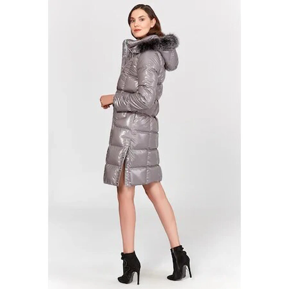 GUITAR WOMEN ANORAK COAT GRAY-BLACK-DARK BLUE ORIGINAL FUR DYNAMIC STYLISH APPEARANCE NOTICE PULLER CUSTOM DESIGN | Женская одежда