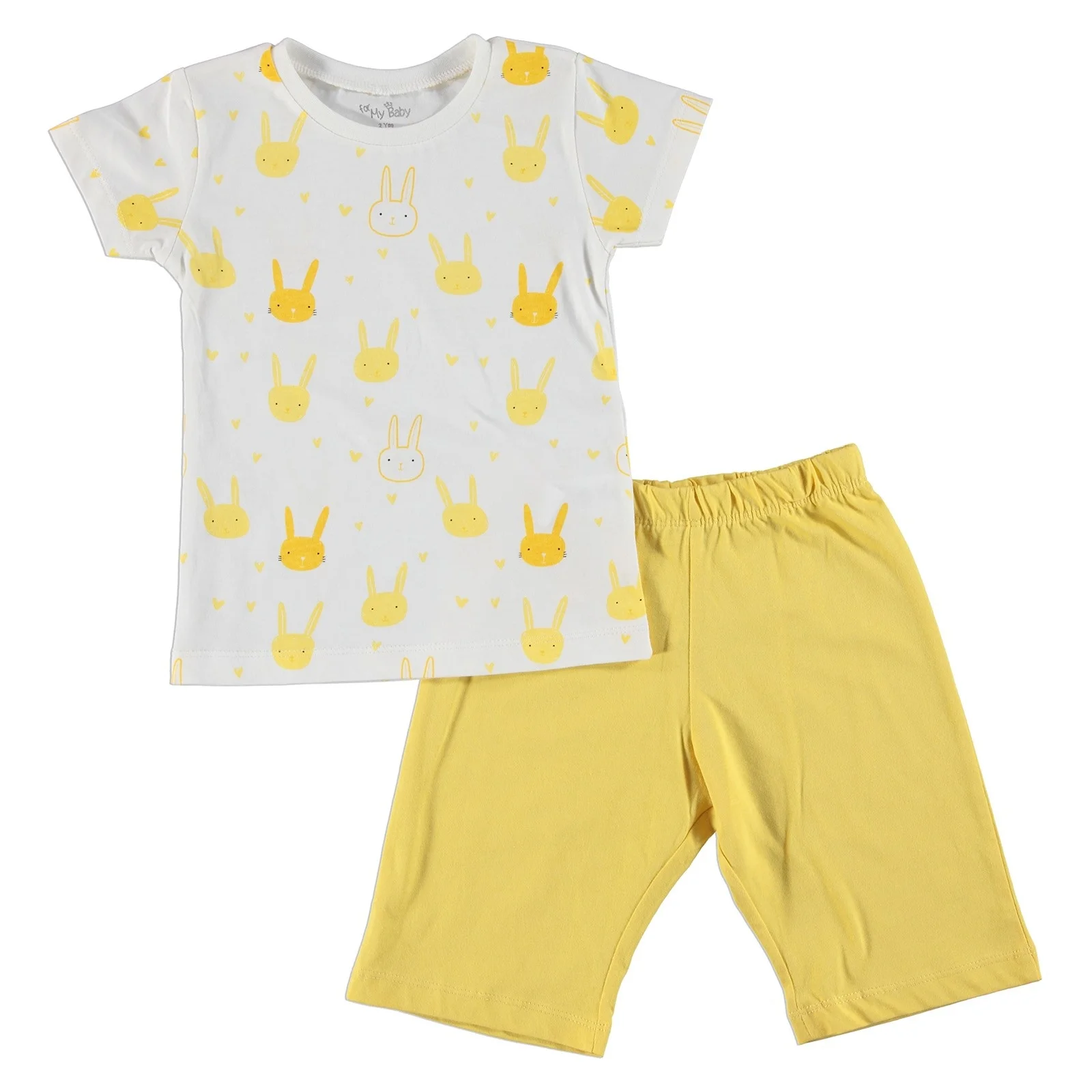 Ebebek For My Baby Пижама для девочек с короткими рукавами и принтом сердечного кролика| |