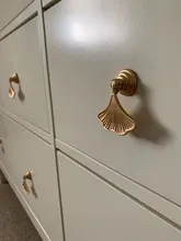 Cabinet Drawer Pulls-Knobs Furniture Dresser Wardrobe Cupboard Leaf Brass-Handles Gold