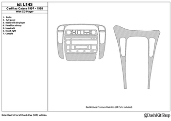 

Interior trim for Cadillac Catera 1997-1998. Set L143.