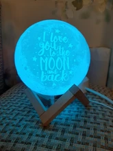 USB Rechargeable Moon-Lamp Night-Light Lunar Custom Tap/remote-Switch 3d-Printing Photo/text