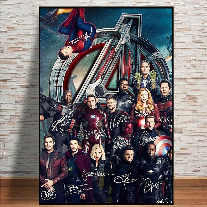 Avengers Signature Poster, Marvel Avengers Wall Art