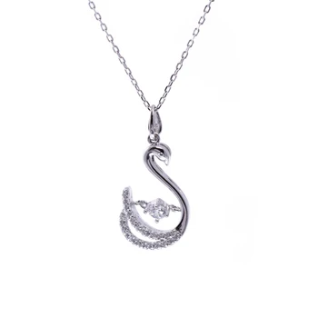 

Pendant made of silver "Swan with dancing zircon"