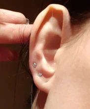 CANNER-Pendientes de plata de ley 925 auténtica para mujer, Mini Pendientes de tuerca de cuatro garras, Diamante de circonita, joyería Coreana de oro