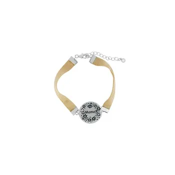 

Silver bracelet Satin Disk Mom