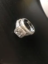 Moonso de moda de lujo de Plata de Ley 925 anillo de boda conjunto de banda de las mujeres y las niñas Ladys amor par pareja de R3400