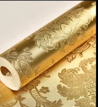 PVC Wallpaper Living-Room Silver Waterproof Gold 53cm-Width 3d-Pattern