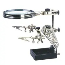 Мини-робот подставка для пайки с лупой+ подставка для паяльника