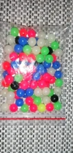 Color mezclado de pesca de 100 unids/lote duro redondo de plástico flotante pesca perlas de diámetro 4mm/5mm/6mm/7mm/8mm