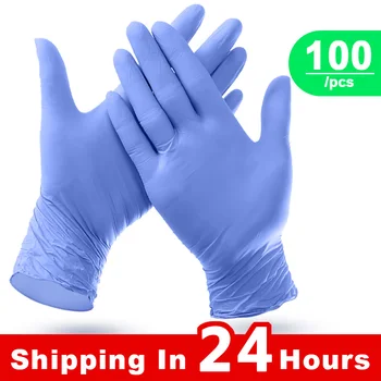 

Free Shipping Nitrile Gloves 100PCS/Box Disposable Gloves Industrial Food Safety Protective Gloves 3mm 50 Pairs