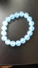 Pulseras de aguamarinas naturales para mujer, brazalete de cristal de círculo único, joyería romántica, pulsera de Yoga de cristal informal, envío directo