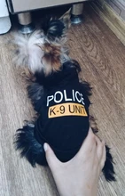 Traje de policía para Cosplay de perros y gatos, chaleco elástico negro, camiseta de cachorro, accesorios, ropa, disfraces