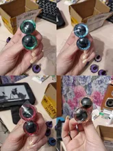 Ojos brillantes 3D transparentes, juguete de seguridad de plástico, 20 piezas, tejido brillante, arandela, Tallo largo, 9-12-14, 16-18- 20 -24-30-35mm